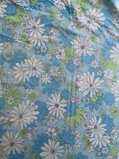 Vintage Cannon Fitted Full Sheet Blue Flowers 1970 picture