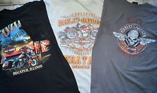 Lot/3 Harley Davidson Short Sleeve T-shirts Roatan Honduras Dec Spfld IL Sz L/XL picture