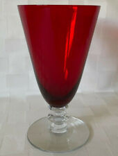 Vintage MORGANTOWN 7685 Radiant Ruby Red 5.75 FOOTED TUMBLER STEMMED GLASS 12oz  picture