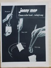 1953 magazine ad for Jonny Mop toilet cleaning wand - Clean toilet today's way picture