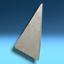 Vintage Natural Marble Modernist Bookend Triangle Beige Mid Century 8