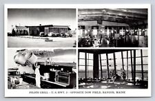 Bangor ME Pilots Grill Restaurant US Highway 2 Opposite Dow Field Vtg Postcard B picture