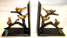 VINTAGE METAL SPARROW BIRDS BOOKENDS SPI HOME SAN PACIFIC PREOWNED VGC RUSTIC picture