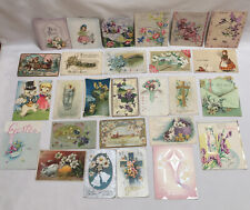 27 Early 1900s Easter Holiday Post Cards Bunny Chicks Used embossed antique vtg picture