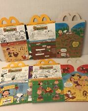 Vtg 1989 Set of 4 - McDonald's PEANUTS Snoopy Happy Meal Boxes - MINT picture