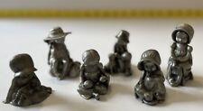 Holly Hobbie Limited Edition Pewter Figurines Hand Numbered 1977 Complete Set 6 picture