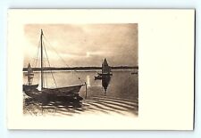 RPPC KP Ponaganset River Sailboats at Sunset Rippling Water Vintage Postcard D3 picture
