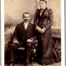 ID'd c1880s San Francisco, Cali. Married Couple Cabinet Card Photo California B3 picture