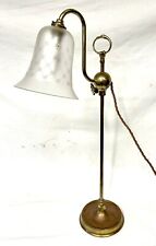 Original Antique EDWARDIAN Brass Rise and Fall Adjustable Desk / Table Lamp picture