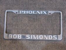 Vintage Phoenix AZ Bob Simonds Pontiac Metal License Plate Frame Rare Tag Trunk picture