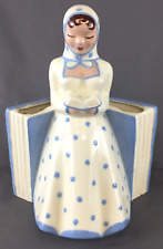 VTG (1985) Heidi Schoop Hollywood CA Woman Girl With Book Blue Ceramic Planter picture