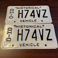 Vintage Ohio Historical License Plate Pair H74VZ picture
