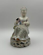 Rare Antique Meissen Porcelain Figurine of a Woman Sewing picture