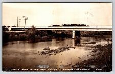 Hebron Nebraska~Little Blue River And Bridge~Vintage Postcard picture