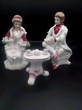 Rare Vintage Victorian Couple Porcelain Figurines picture