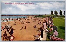 Chicago Illinois Chicago Beach Hotel Scenic Landscape Chrome UNP Postcard picture