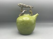 Lucy Dierks Porcelain Teapot With Bird North Carolina Art Pottery Signed 2002 picture