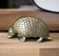 Vintage 60’s Brass Armadillo MCM Western Paperweight Decor Texas Figure Patina picture