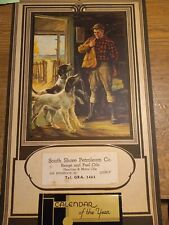 1941 calendar South Shore Petroleum Co. Quincy,Ma. hunting dogs  cabin picture