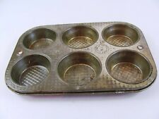 VTG OVENEX U.S.A WAFFLE PATTERN 6 COUNT MUFFIN CUPCAKE BAKING PAN No Ecko picture