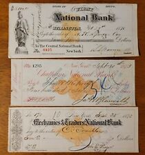Antique Canceled Bank Checks From The 1870's - Lot Of 3 picture
