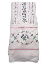 Vintage Fieldcrest Bath Towel Pastel Pink Roses Flowers 100% Cotton Excellent picture