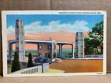 Entrance  to South Omaha Bridge Omaha Nebraska Linen Postcard No 1063 picture
