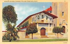 D2286 Mission Dolores, Founded 1776, San Francisco, CA 1932 Teich Linen Postcard picture