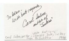Carol Saline Signed 3x5 Index Card Autographed Signature Author Journalist picture