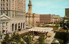 Vintage 1960's Postcard Panoramic View of South Plaza Market Ave Canton Ohio picture