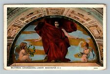 Washington DC-Washington, Melpomene Congressional Library c1941 Vintage Postcard picture