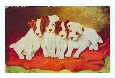 VTG Early 1900's 4 Jack Russell Terrier Dogs Artist Singed Lilian Cheviot picture
