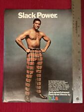 h.i.s Men’s Slacks Handsome Shirtless Black Man 1969 Print Ad - Great To Frame picture