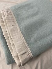 Vintage Chatham 100% Wool Blanket Satin Trim Blue 70