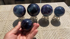 5pcs 1930g 2.0''-2.75''  Natural purple blue fluorite balls healing picture