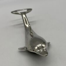 Vintage Silver Plated Dolphin Bottle Opener Cap and Twist 6.5