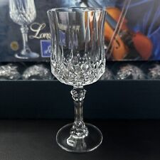 4 Vtg Cristal D'Arques Longchamp Clear Glasses Wine Glass Water Goblet 7.25