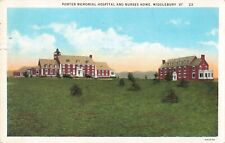 Middlebury VT Vermont, Porter Memorial Hospital & Nurses Home, Vintage Postcard picture