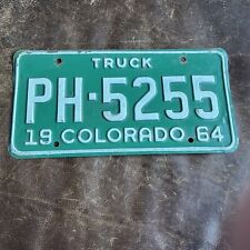 Vintage 1964 Colorado TRUCK 🛻 License Plate. Arapahoe County Tag #PH 5255 picture