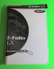 BCW GAMING Z-FOLIO 9-POCKET LX ALBUM - WHITE, HOLDS 360 CARDS, ZIPPER CLOSURE picture