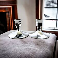 Lot Of 2 Irvinware Candle Holders Chrome, Silvertone, Vintage, 2.5