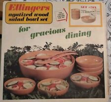 Ellingers Agatized Wood # 70X Salad Bowl Set - 7 Piece Set - New In The Box picture