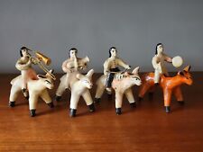 Vintage Mexican Folk Art Att Aurelio FLORES Musician Figures on Horses RARE Set picture