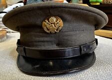 WW2 or Korean War Ear US American Army Officers Enlisted Visor Hat Cap picture