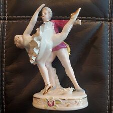 French Ballerina Figurine Bone China Lace Tutu Hand Painted Vintage Porcelain picture