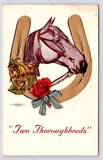 c1907~Horse & Horseshoe Portrait~H.C. Westerhouse~Thoroughbreds~Art Postcard picture