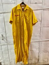 Vintage Chain Stitched Chuck-O Coveralls 70's Zor Shrine Clowns Yellow Size XXL picture