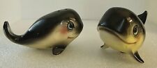 Vintage Norcrest Whale Salt & Pepper Shakers Nautical Blue Eyes picture