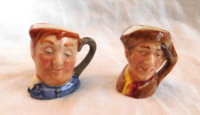 2 LOT Miniature Vintage Toby Mug Cup Royal Doulton Both As Is picture