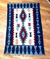 Antique Native American Navajo Indian Hand Knotted 72x46 Wool Textile RUG Carpet picture